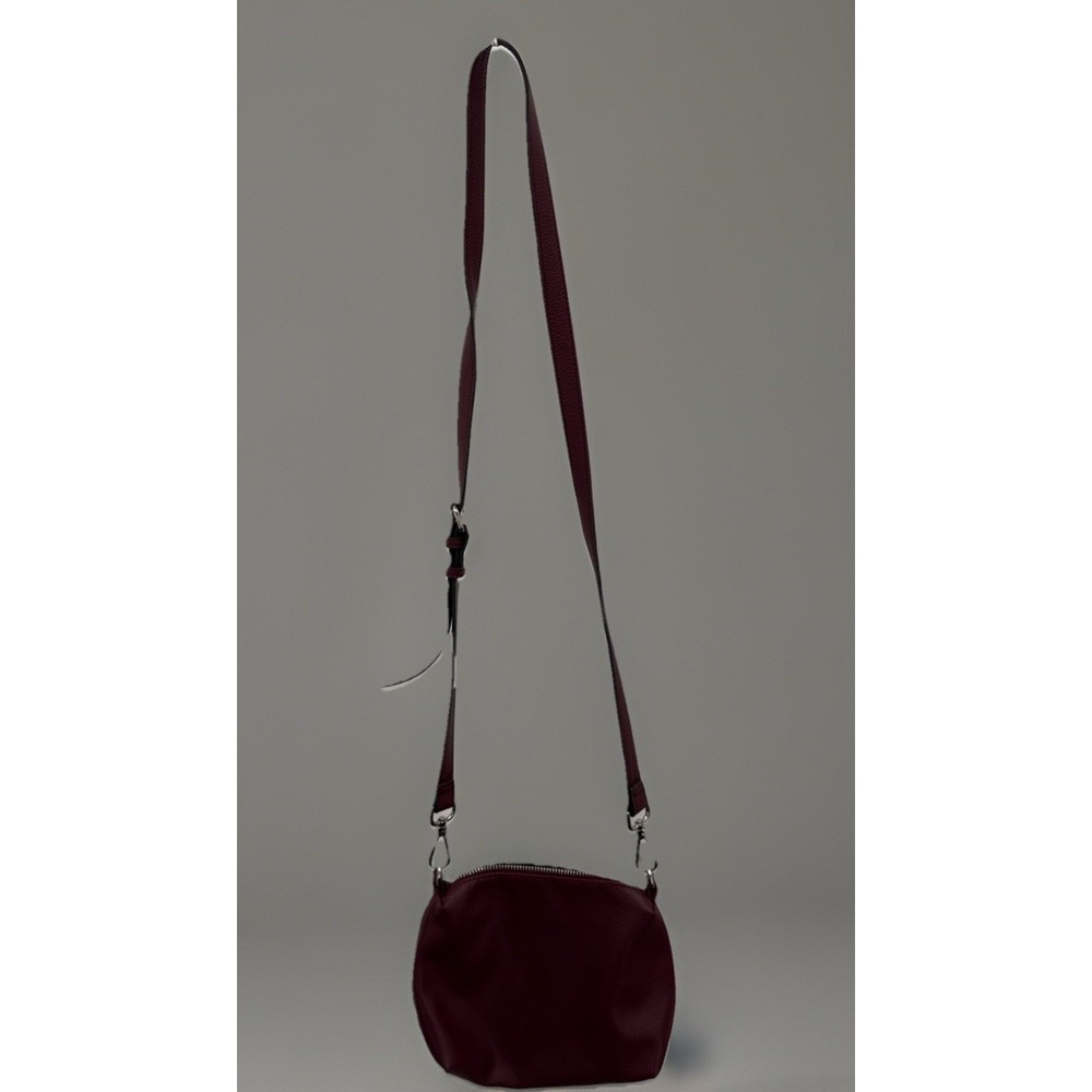 Steve  Madden Small Crossbody Bag Burgundy/Wine Adj Strap Faux Leather Stylish